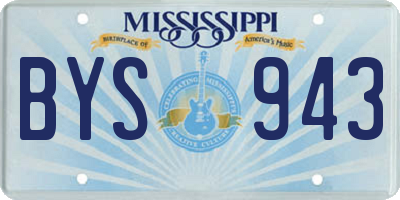 MS license plate BYS943
