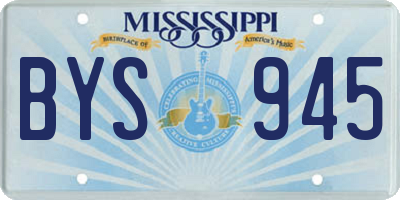 MS license plate BYS945