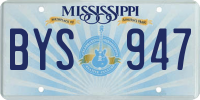 MS license plate BYS947