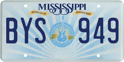 MS license plate BYS949