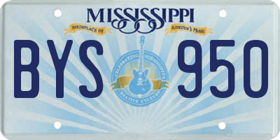 MS license plate BYS950
