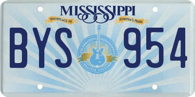 MS license plate BYS954