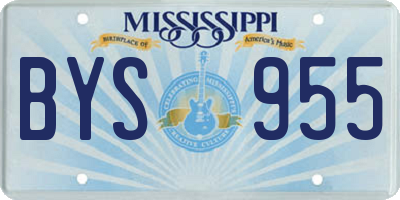 MS license plate BYS955