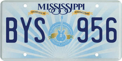 MS license plate BYS956