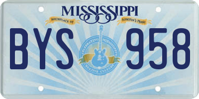 MS license plate BYS958