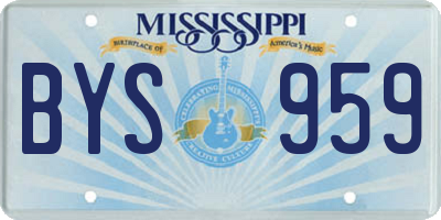 MS license plate BYS959
