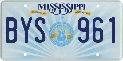 MS license plate BYS961