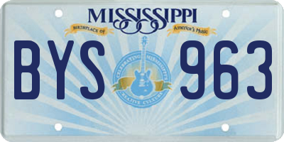 MS license plate BYS963