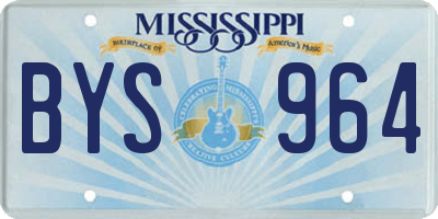 MS license plate BYS964