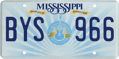 MS license plate BYS966
