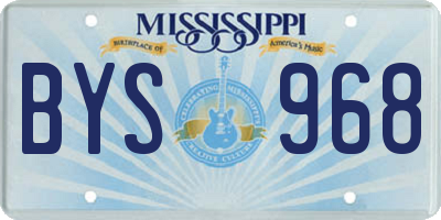 MS license plate BYS968