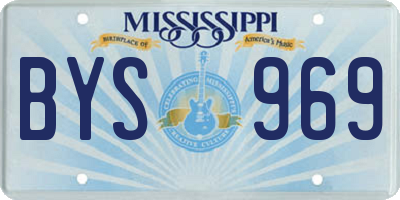 MS license plate BYS969