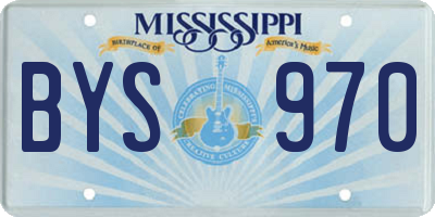 MS license plate BYS970
