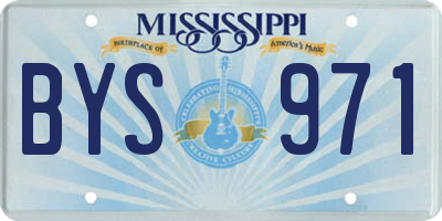 MS license plate BYS971