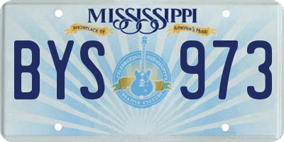 MS license plate BYS973