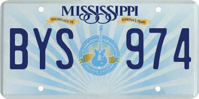 MS license plate BYS974