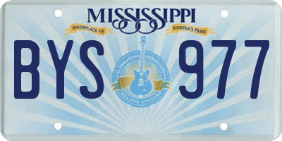 MS license plate BYS977