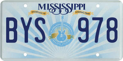 MS license plate BYS978