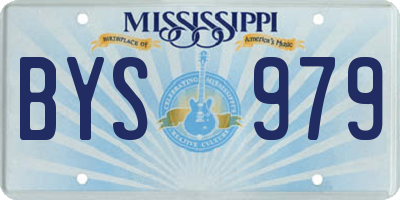 MS license plate BYS979