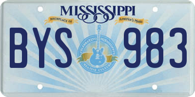 MS license plate BYS983