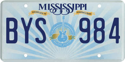 MS license plate BYS984