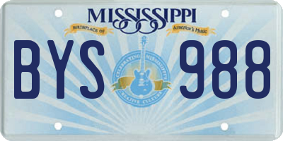 MS license plate BYS988