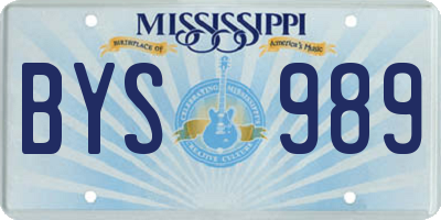 MS license plate BYS989