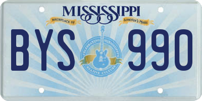 MS license plate BYS990