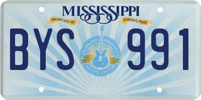 MS license plate BYS991