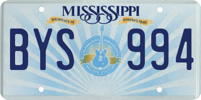 MS license plate BYS994