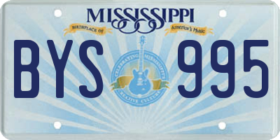 MS license plate BYS995