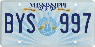 MS license plate BYS997