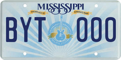 MS license plate BYT000
