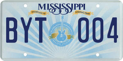 MS license plate BYT004