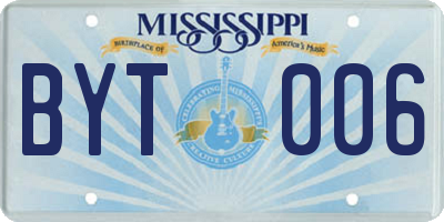 MS license plate BYT006