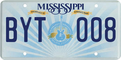 MS license plate BYT008