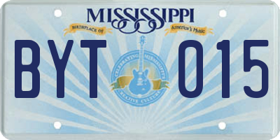 MS license plate BYT015