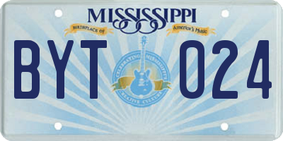 MS license plate BYT024