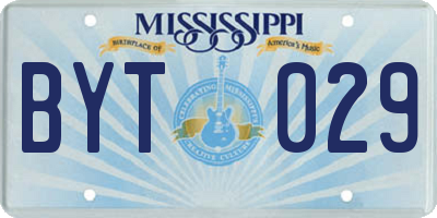 MS license plate BYT029