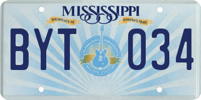 MS license plate BYT034