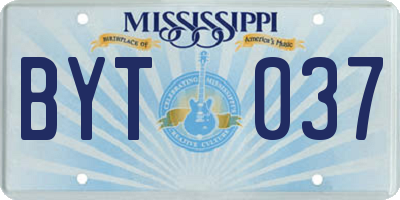 MS license plate BYT037