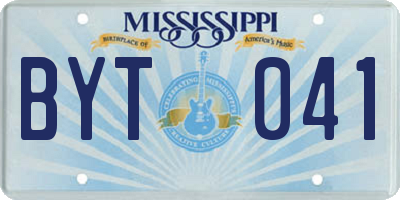 MS license plate BYT041