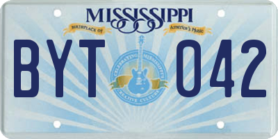 MS license plate BYT042