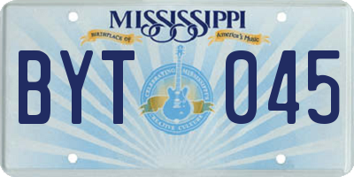 MS license plate BYT045