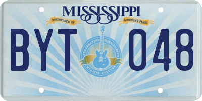 MS license plate BYT048