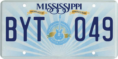 MS license plate BYT049