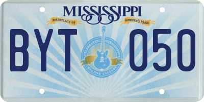 MS license plate BYT050