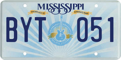 MS license plate BYT051
