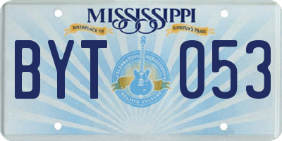 MS license plate BYT053