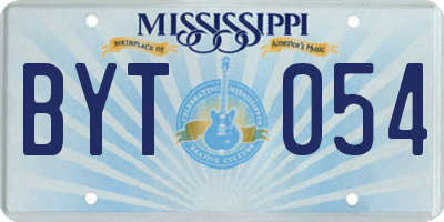 MS license plate BYT054